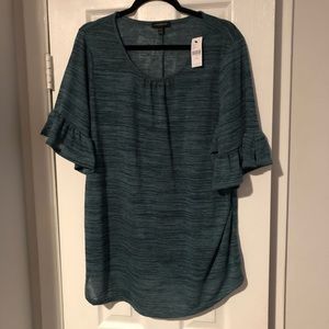 NWT Lane Bryant teal ruffle tee - plus size 18/20